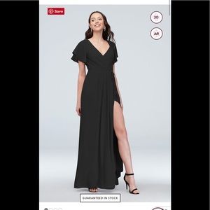 GEORGETTE FLUTTER SLEEVE WRAP BRIDESMAID DRESS